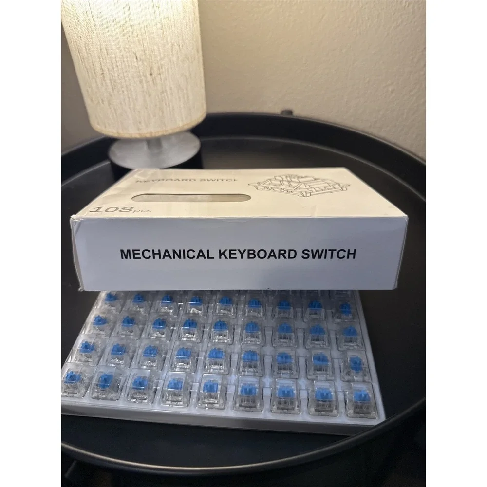 New Outemu Keyboard Switches 108 pcs Blue 3 Pin‎ Dustproof 50 GF Rating Quiet